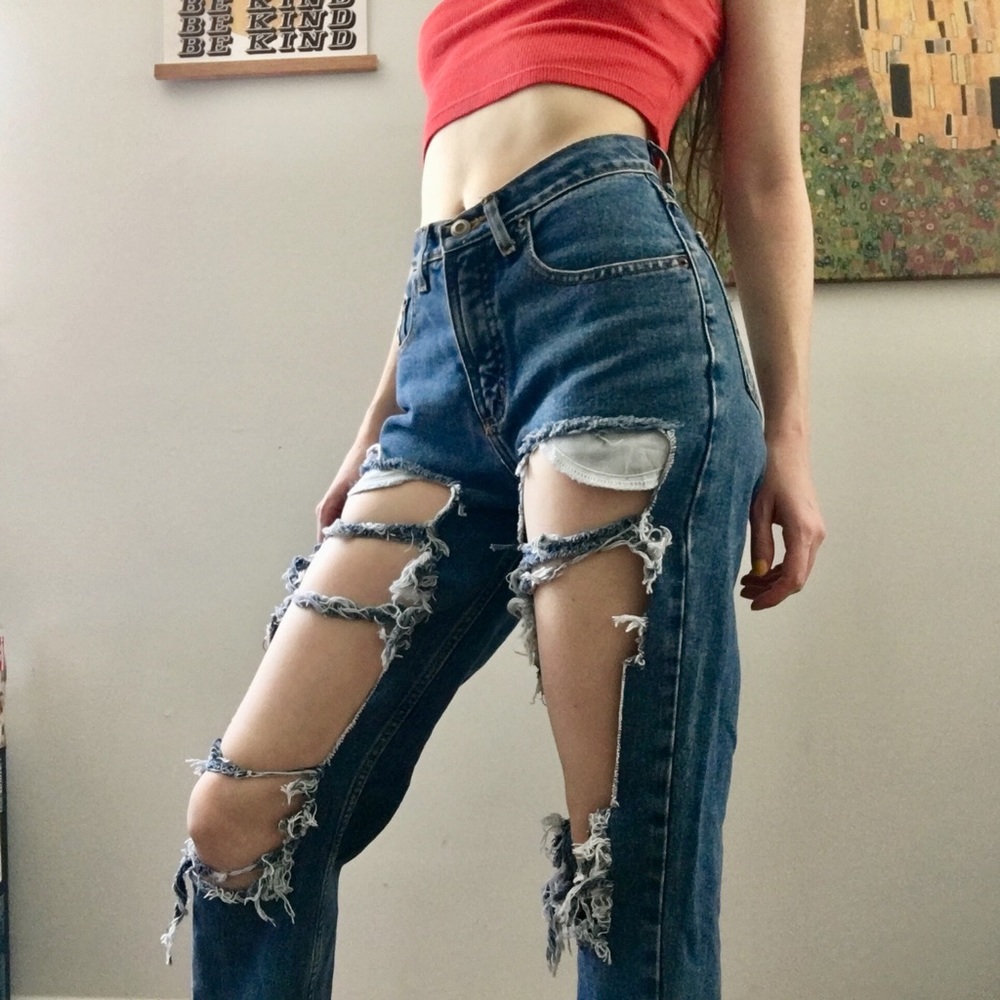 Distressed Denim Jeans
